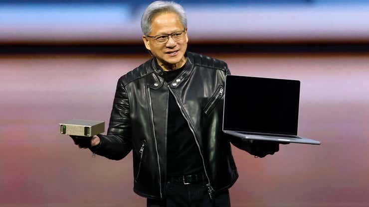 Image for Quantum computing stocks try to recover. Nvidia's Jensen Huang is sorry for tanking them last time