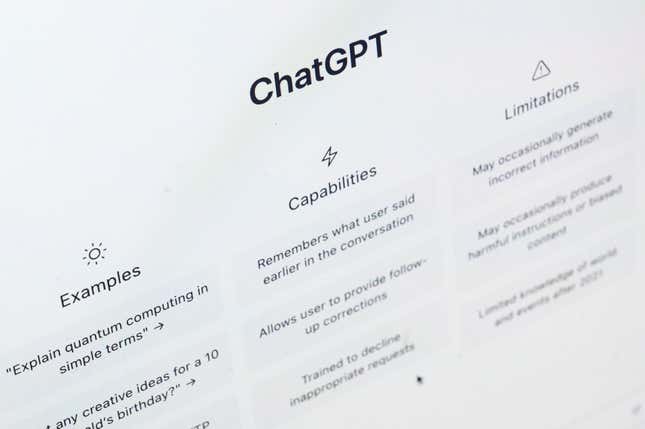ChatGPT app displayed on a laptop screen