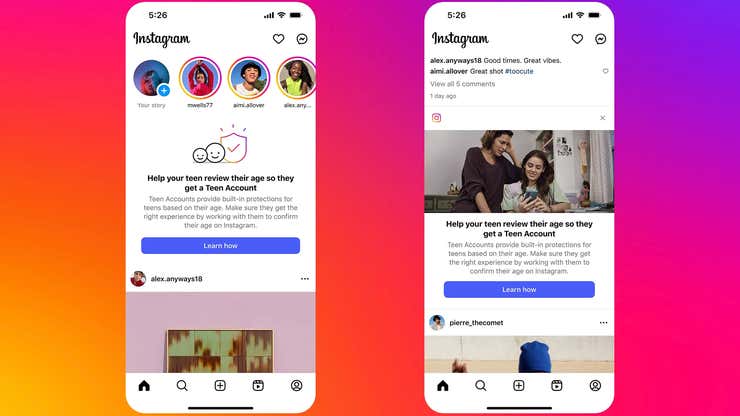 Image for Instagram will use AI to catch teens using adult accounts