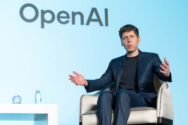 Open AI CEO Sam Altman speaks during a talk session with SoftBank Group CEO Masayoshi Son on February 3, 2025. SoftBank led a recent $40 billion fundraising round that values OpenAI at $300 billion.